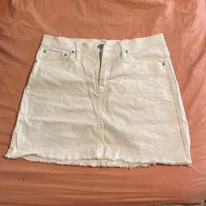 J Crew white jean skirt